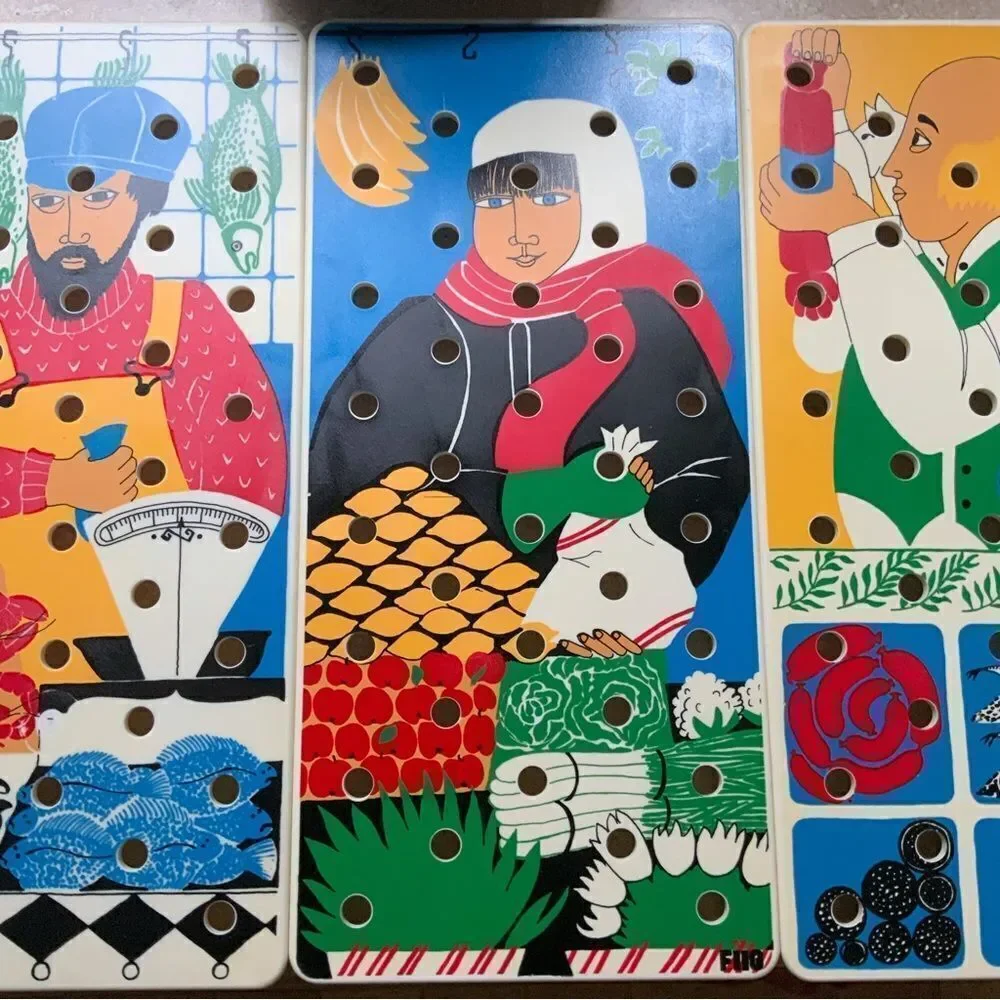 VINTAGE 1980s Swedish Color and Counting Children’s Board Game by Fiig